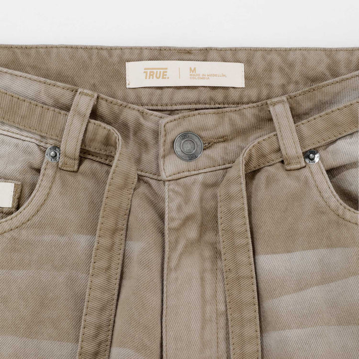 Dirty-Wash Wide-Leg Pants - Sand