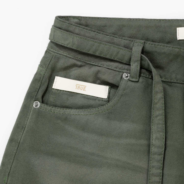 Dirty-Wash Jorts - Military Green