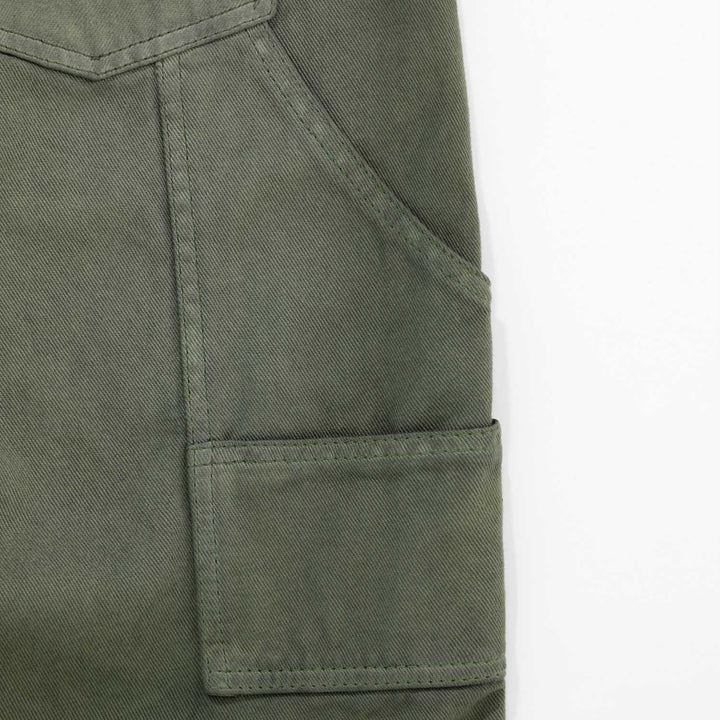 Dirty-Wash Jorts - Military Green