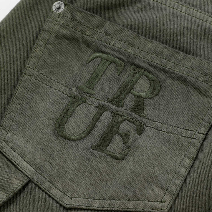 Dirty-Wash Pants - Military Green