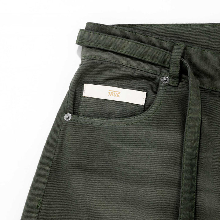 Dirty-Wash Pants - Military Green