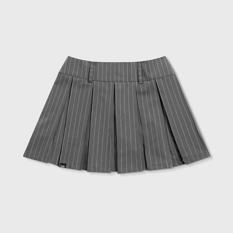 Finish Line Pinstripe Mini Skirt - Gray