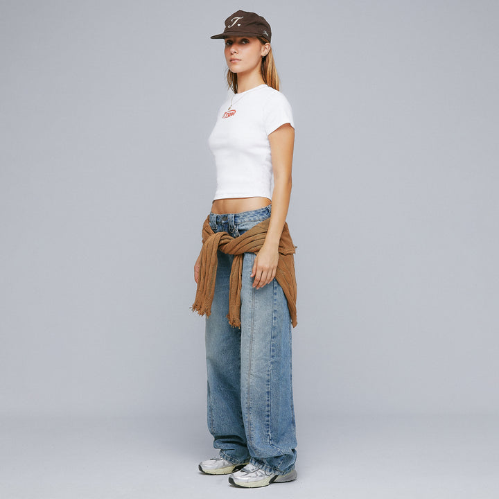 Fitted Ribbed Top - White