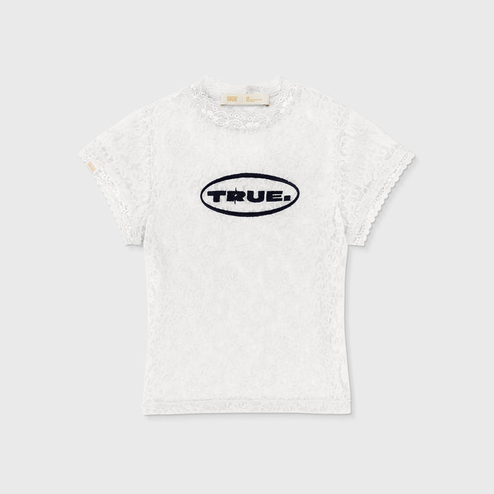 Floral Lace Baby Tee - Cream