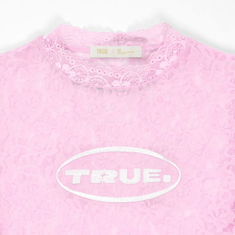 Floral Lace Baby Tee - Pink