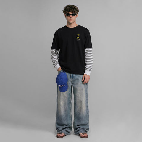 Flower Boxy LS - Black