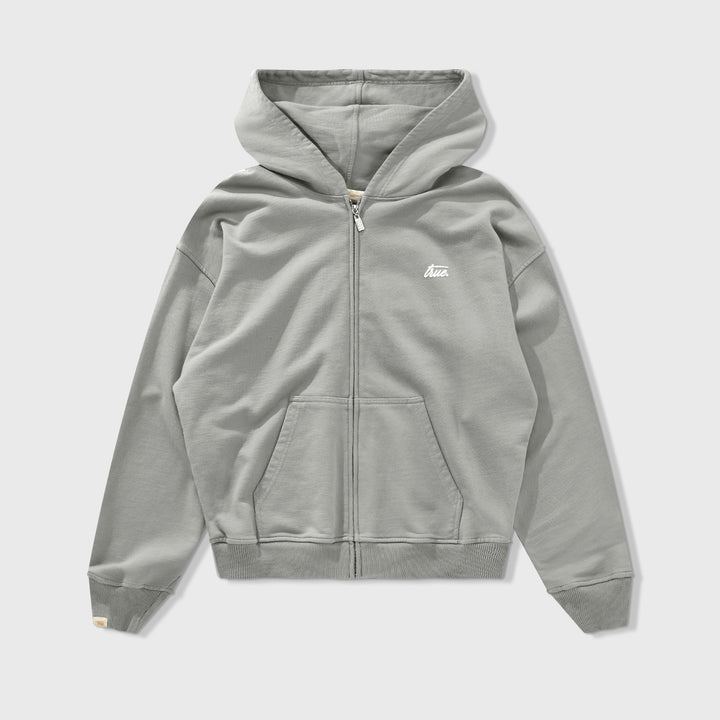 Forest Zipper Hoodie - Light Gray