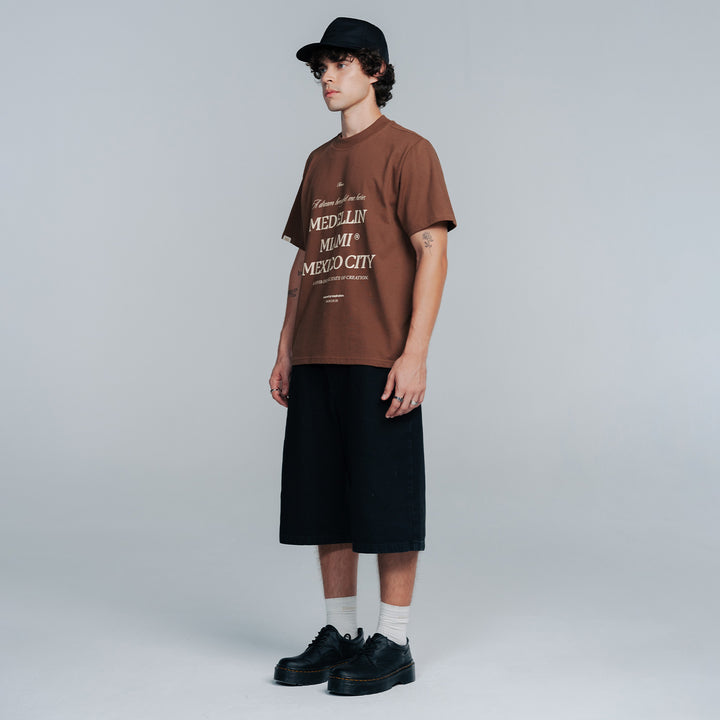 True Global Cropped T-Shirt - Brown