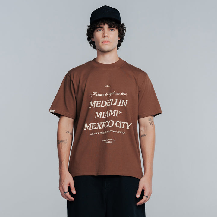 True Global Cropped T-Shirt - Brown