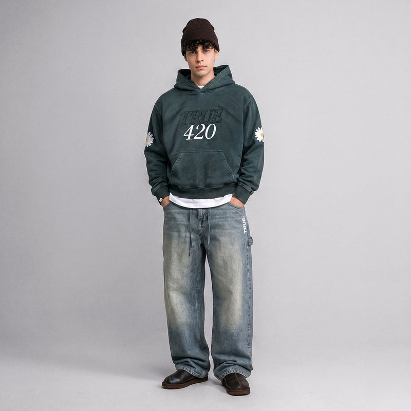 Garden Hoodie - Washed Pine Green