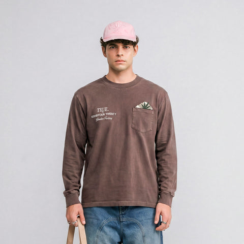 Garden LS T-Shirt - Washed Brown