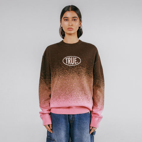 Gradient Knit Pullover - Pink