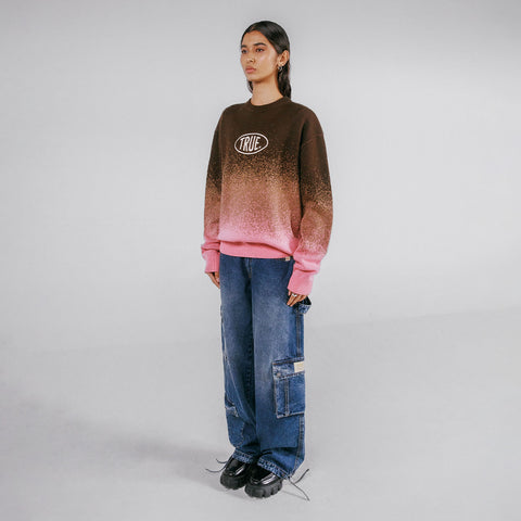 Gradient Knit Pullover - Pink