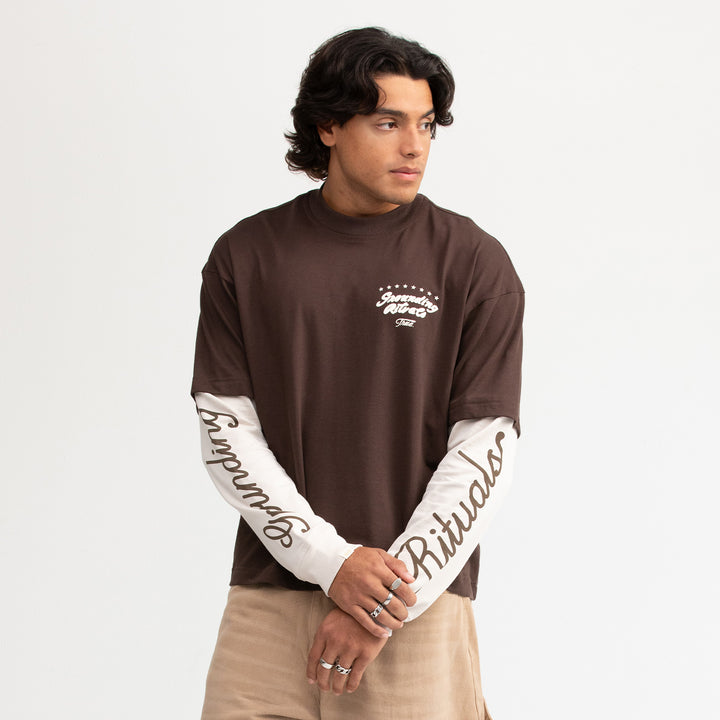 Grounding Double Sleeve Tee - Brown