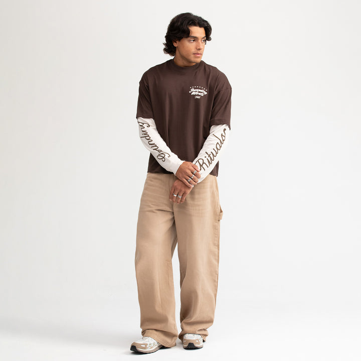 Grounding Double Sleeve Tee - Brown