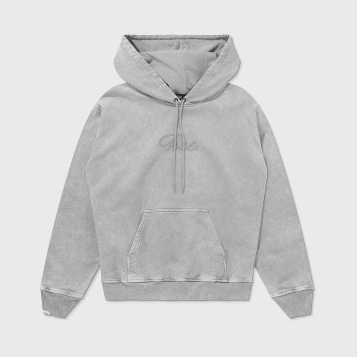 Hoodie Curvy Logo Washed - Gris