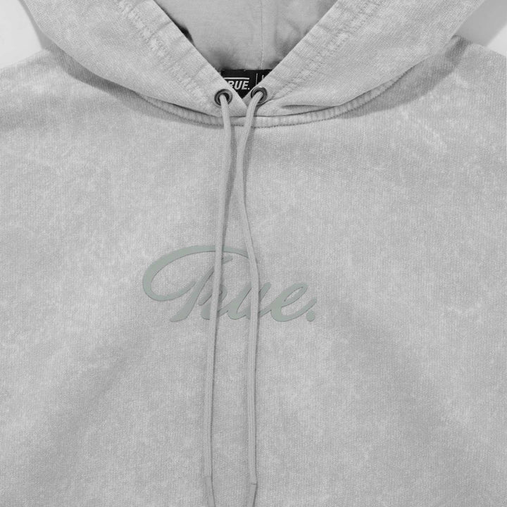 Hoodie Curvy Logo Washed - Gris