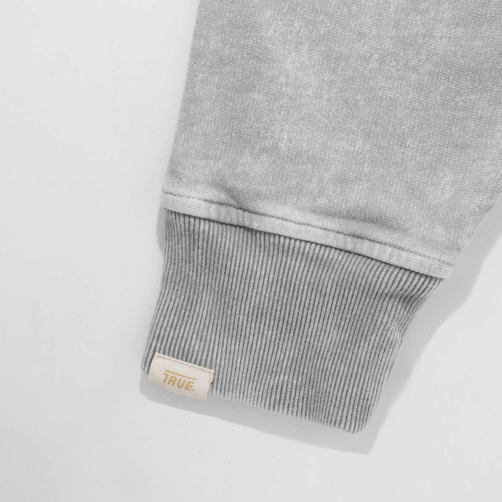 Hoodie Box Fit Curvy Logo Washed - Gris