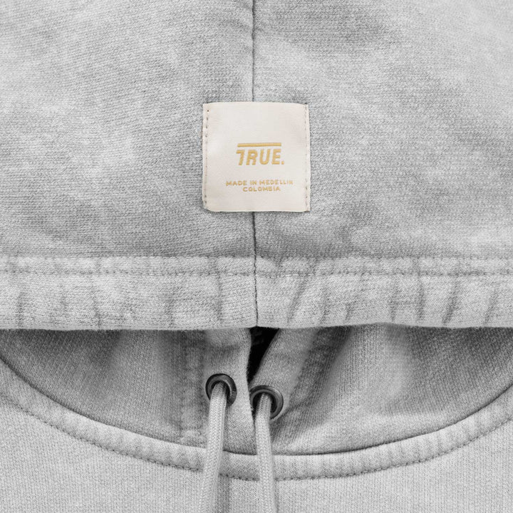 Hoodie Box Fit Curvy Logo Washed - Gris