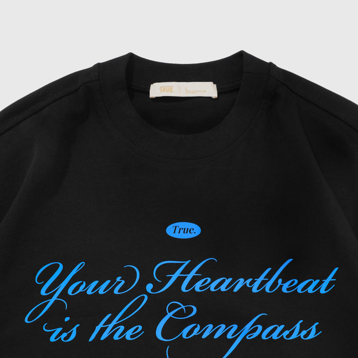 Heartbeat Oversized T-Shirt - Black