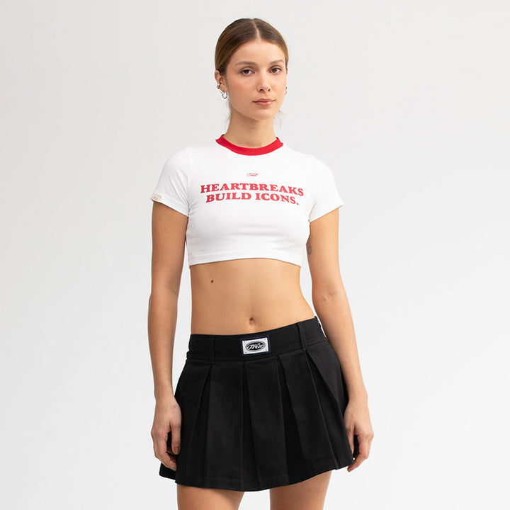 Icons Cropped Slim Tee - Cream