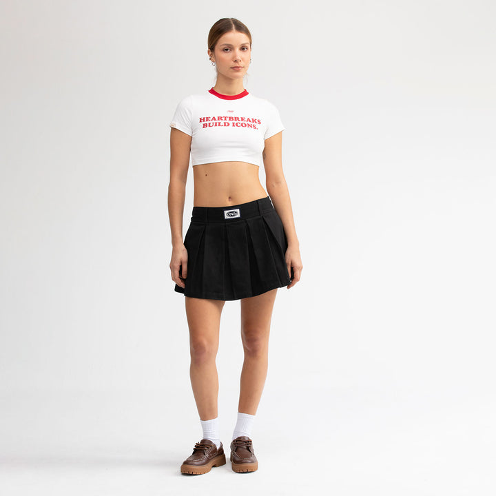 Icons Cropped Slim Tee - Cream