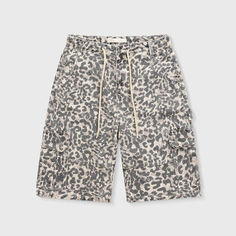 Intuition Leopard Cargo Jorts - Camel