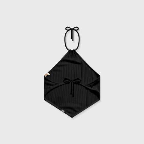 Knit Halter Bandana Top - Black
