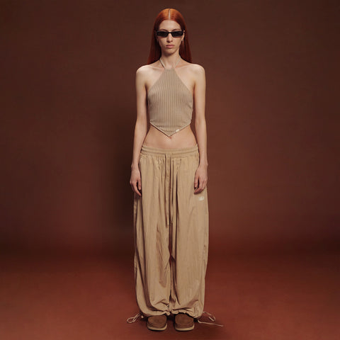 Textured Halter Top - Camel