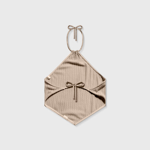 Textured Halter Top - Camel