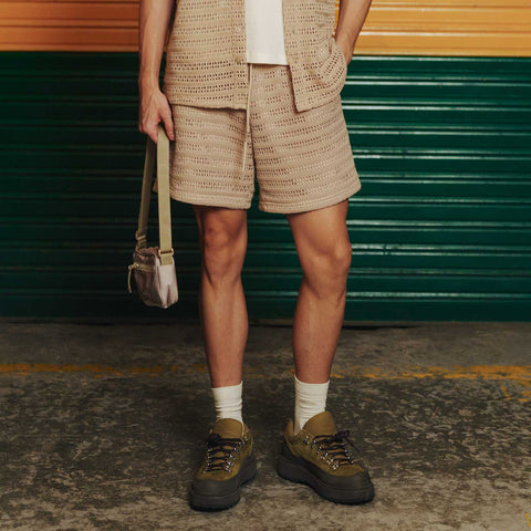 Knit Shorts - Camel