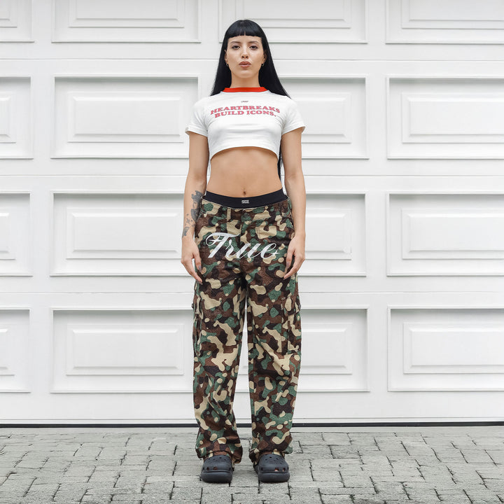 Loose Straight Camo Pants - Green