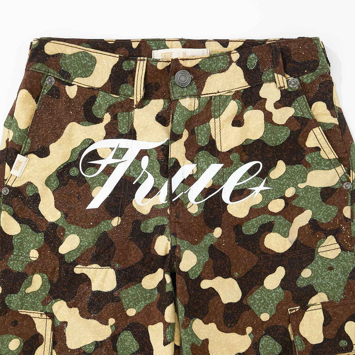 Loose Straight Camo Pants - Green