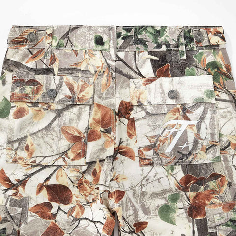 Loose Straight Leaf Pants - Brown