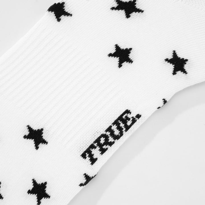 Black Stars Socks - White