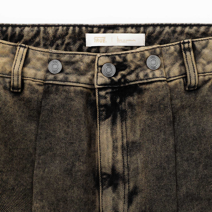 Lounge Printed Denim Pants - Brown