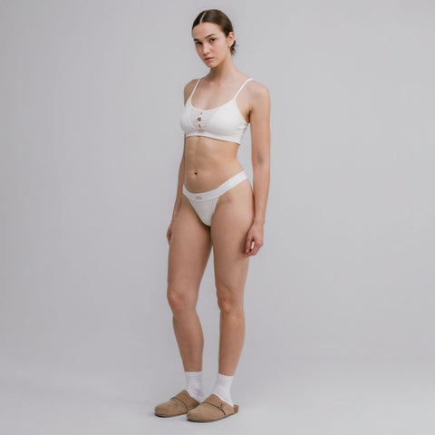 Mesh Cut-Out Top - Cream