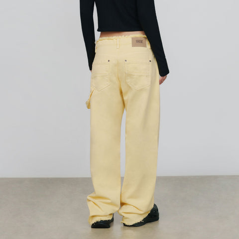 Mid-Rise Pants - Butter Yellow