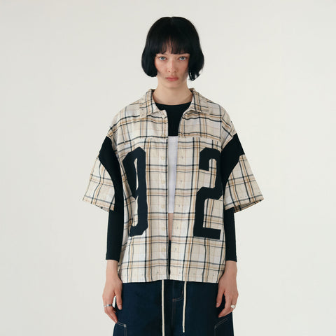 Nine Two Boxy Plaid Shirt - Cream