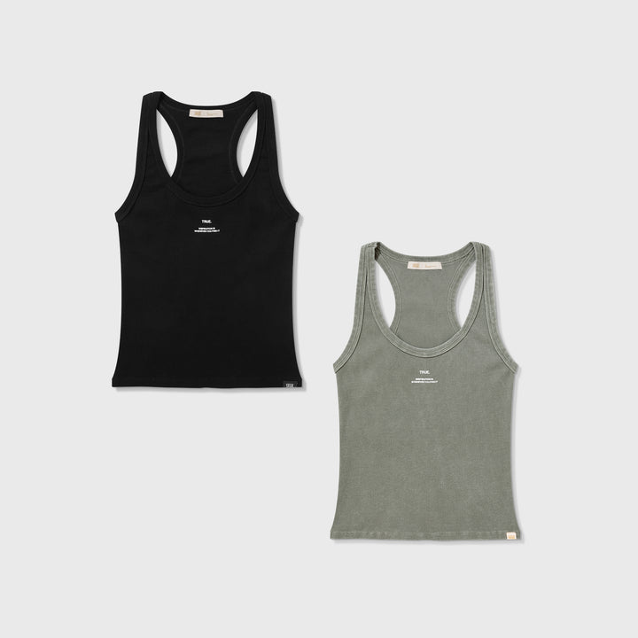 Ribbed Tank Tops Pack X 2 - Black & Gray