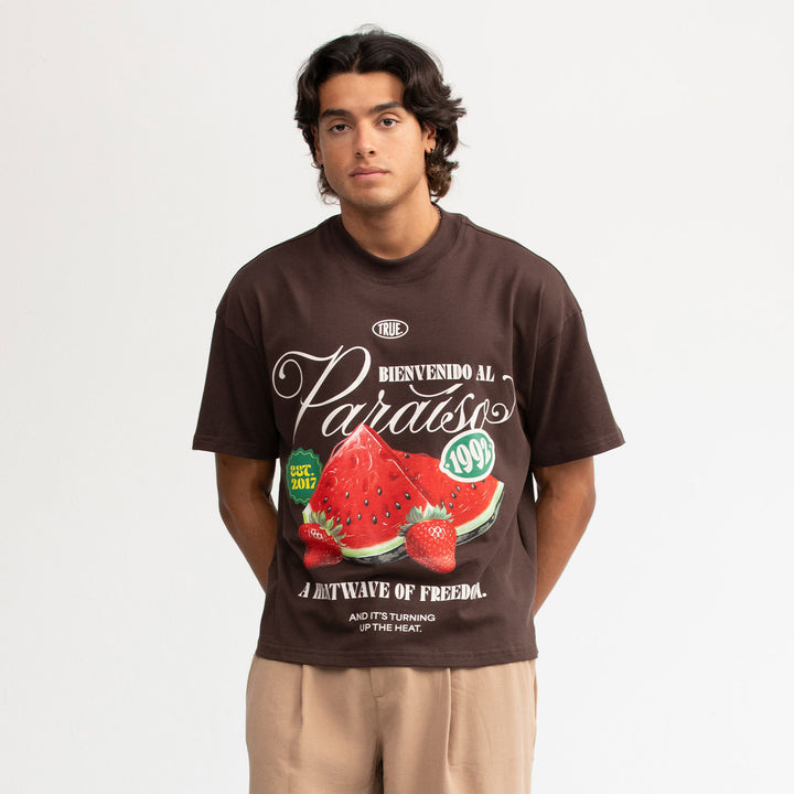Paraíso Boxy Tee - Brown