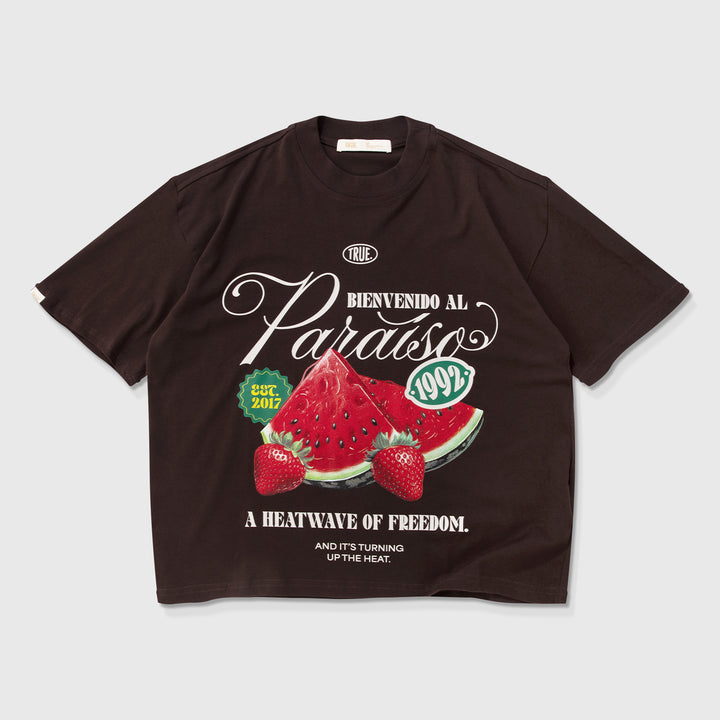Paraíso Boxy Tee - Brown