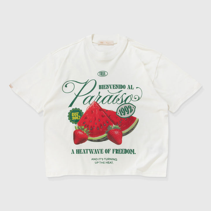 Paraíso Boxy Tee - Cream