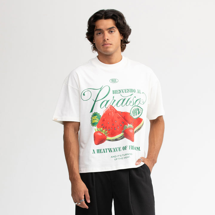 Paraíso Boxy Tee - Cream