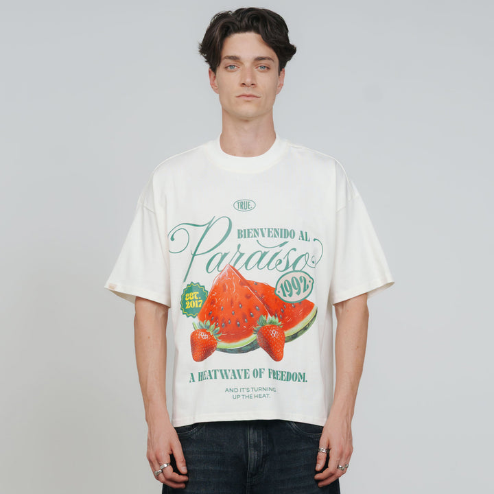 Paraíso Boxy Tee - Cream