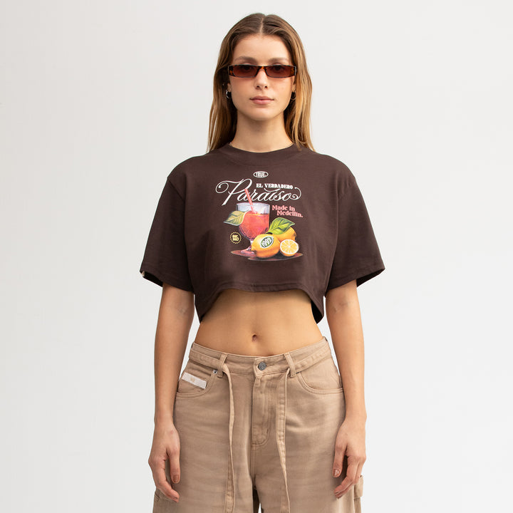 Paraíso Crop Top - Brown