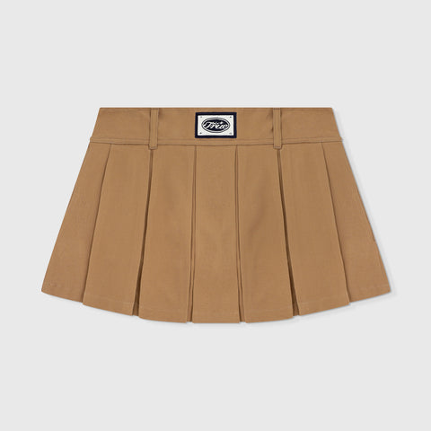 Pleated Mini Skirt - Khaki