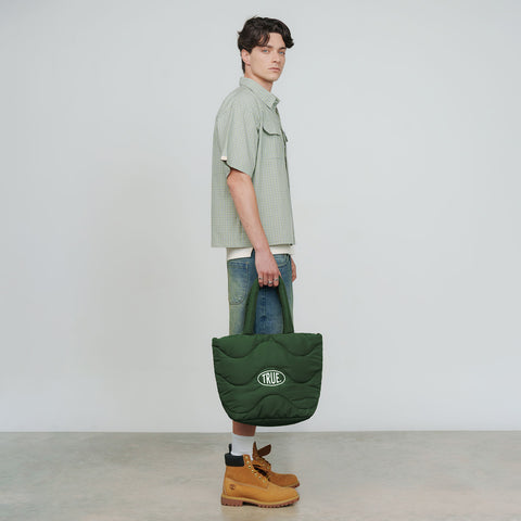 Puffer Shopper Bag - Pine Green