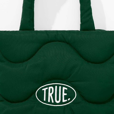 Puffer Shopper Bag - Pine Green