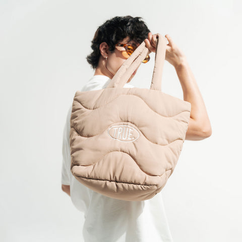 Puffer Shopper Bag - Sand